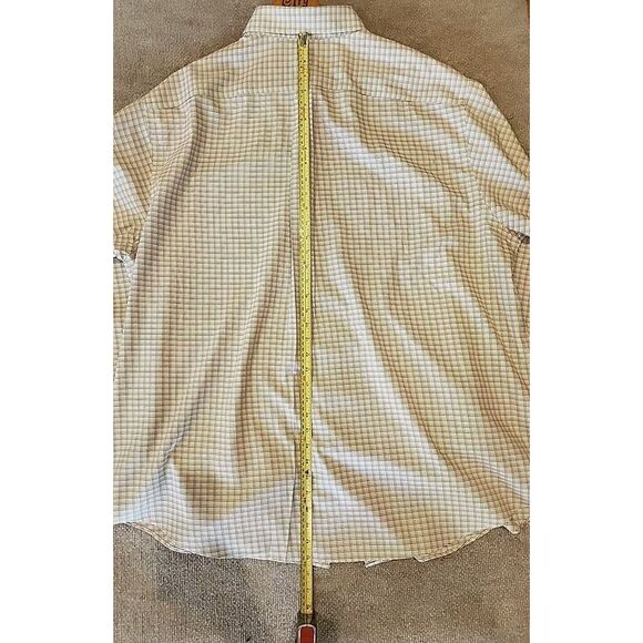 Roundtree & Yorke Longsleeve Shirt Mens 3XT Tall Gold Label Non Iron Beige Plaid - Picture 9 of 12